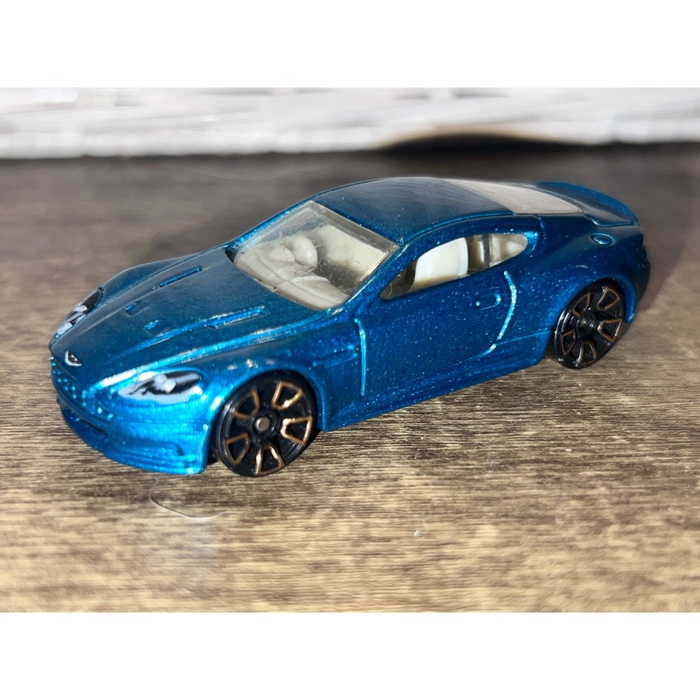 Hot Wheels 2012 Aston Martin V8 DBS Metallic Blue Loose Luxury Die Cast EUC